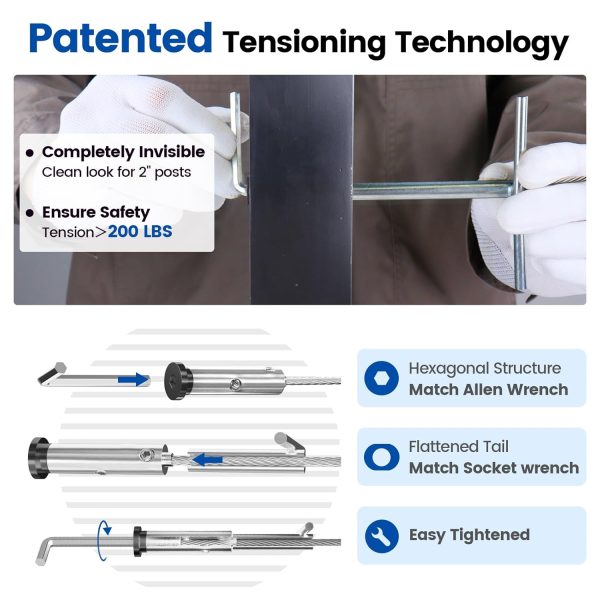 Muzata Cable Railing Hardware Stainless Steel Swageless-3