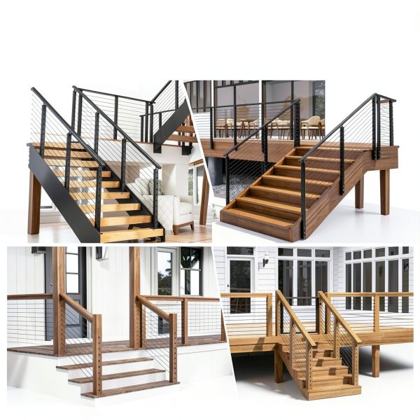 Muzata Cable Railing Kit Black Stainless Steel Hardware-4