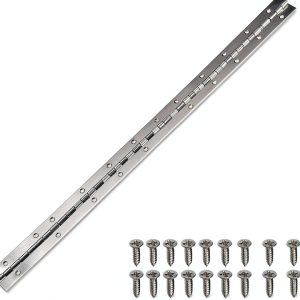 Uxcell Stainless Steel Continuous Hinge Silver Black Sizes-0