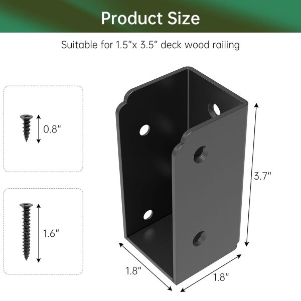 IRENPORU Stainless Steel Deck Railing Brackets Connectors-3
