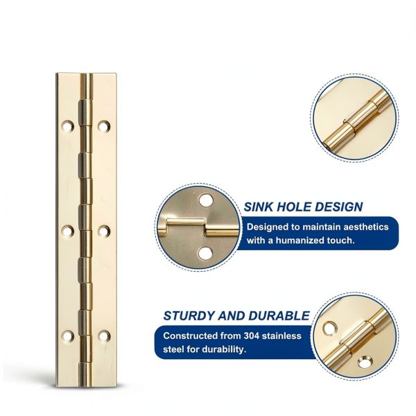 PATIKIL Continuous Hinge 304 Stainless Steel Rust Proof-2