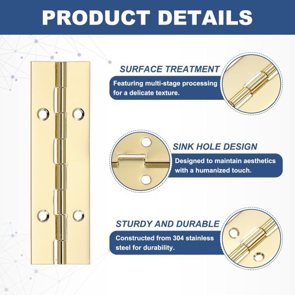 PATIKIL 304 Stainless Steel Continuous Hinge Flush Mount-2