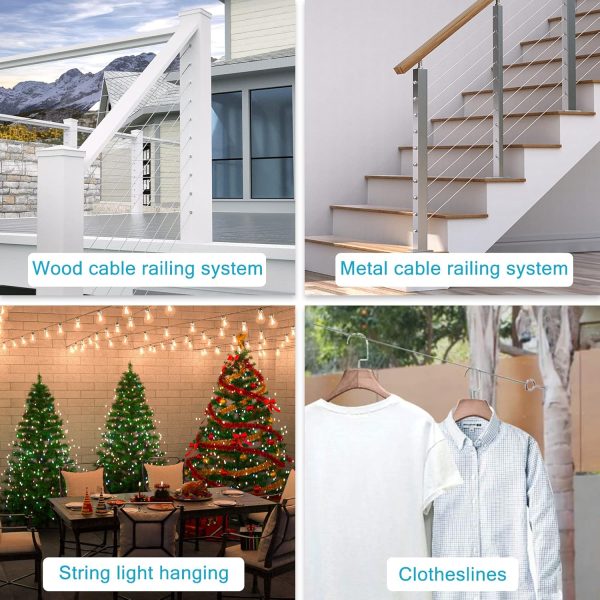 Muzata Stainless Steel Cable Rope Marine Grade Flexible-3