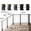 Muzata Cable Railing Kit Black Stainless Steel Hardware-5