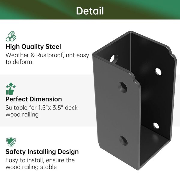 IRENPORU Stainless Steel Deck Railing Brackets Connectors-5