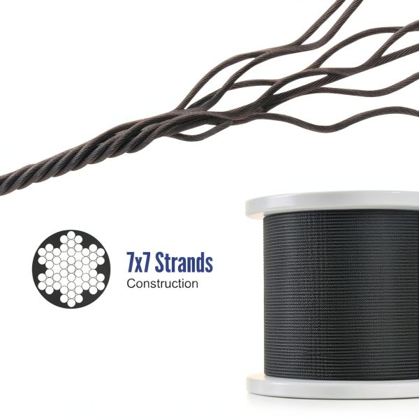 BLIKA Black Stainless Steel Cable Railing DIY T316 Marine-1