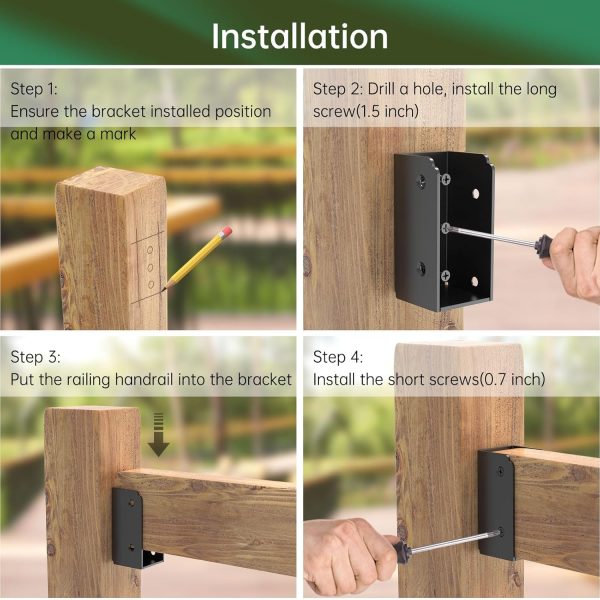 IRENPORU Stainless Steel Deck Railing Brackets Connectors-6