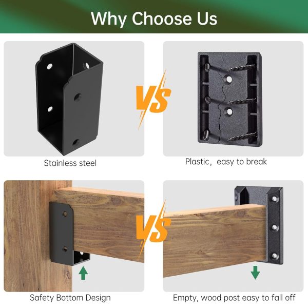 IRENPORU Stainless Steel Deck Railing Brackets Connectors-2