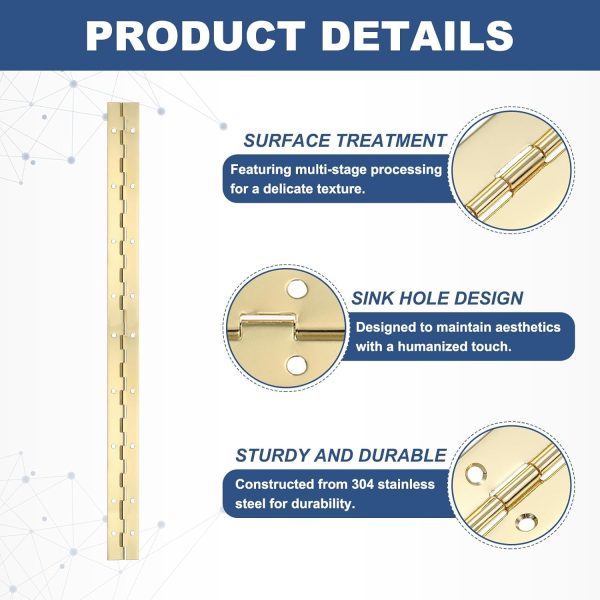 PATIKIL 304 Stainless Steel Continuous Hinge for DIY-2
