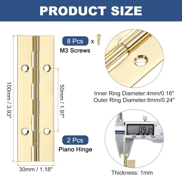 PATIKIL 304 Stainless Steel Continuous Hinge Flush Mount-1