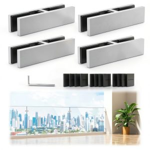 Gyykzz Glass Clamp 304 Stainless Steel Adjustable F Shape-0