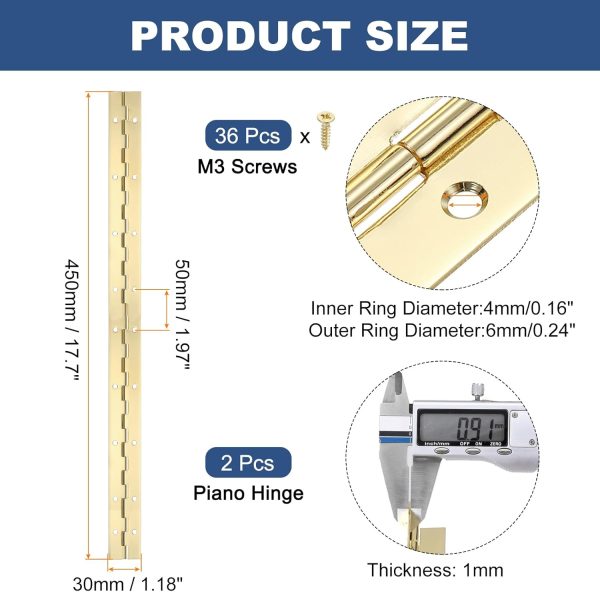 PATIKIL 304 Stainless Steel Continuous Hinge for DIY-1