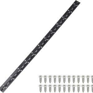 uxcell Stainless Steel Continuous Hinge Black Silver Sizes-0