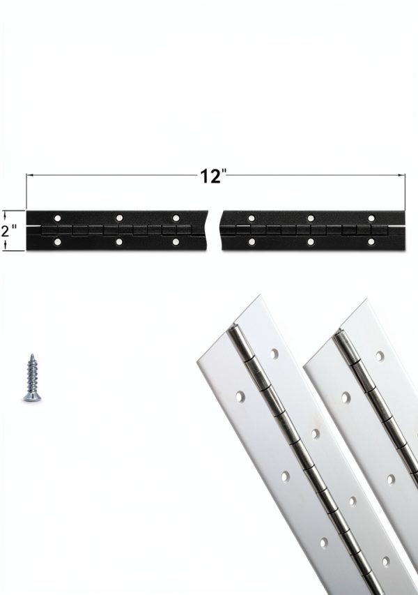 Silver Piano Hinge Teqinok 12in Continuous Door-2