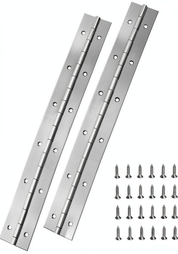 Silver Piano Hinge Teqinok 12in Continuous Door-0