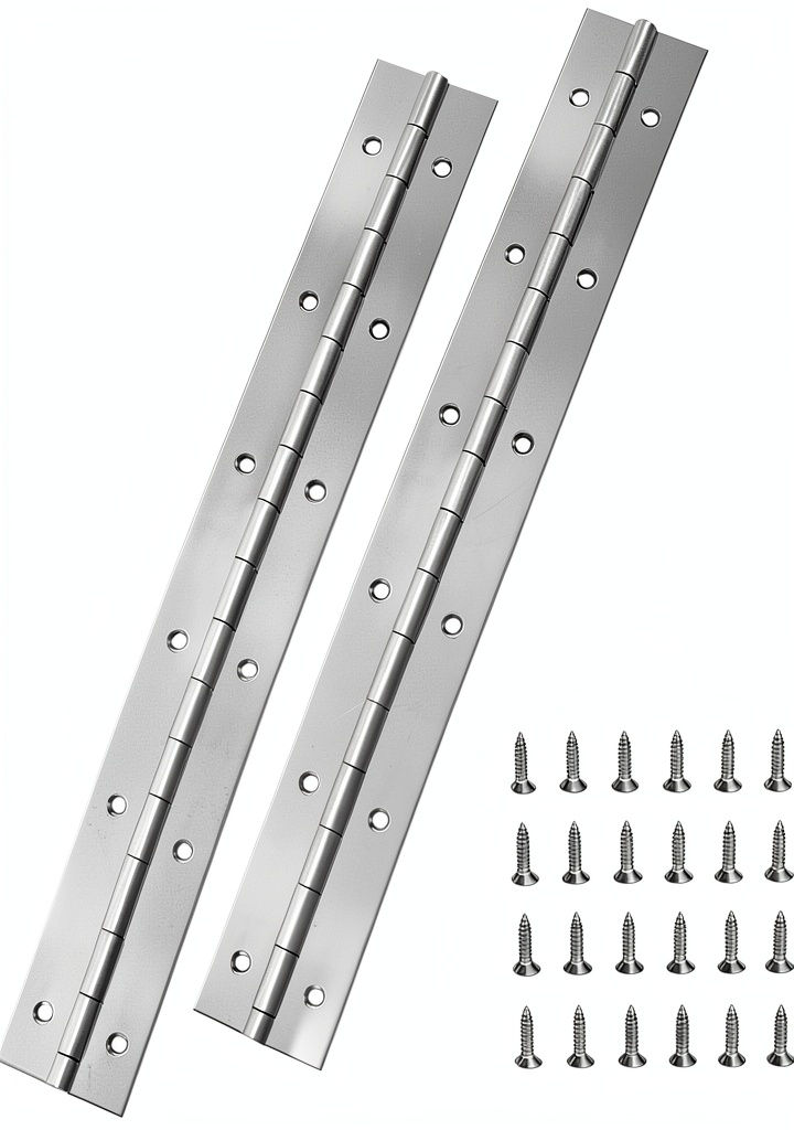 Installing continuous piano hinge on a wooden cabinet door