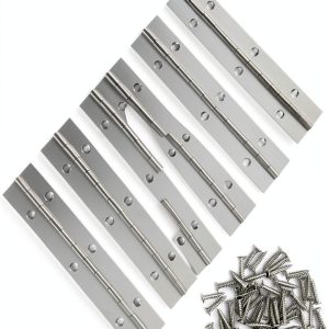YHNTGB Stainless Steel 6" Piano Hinge Set 6pcs Polished Surface Mount-0