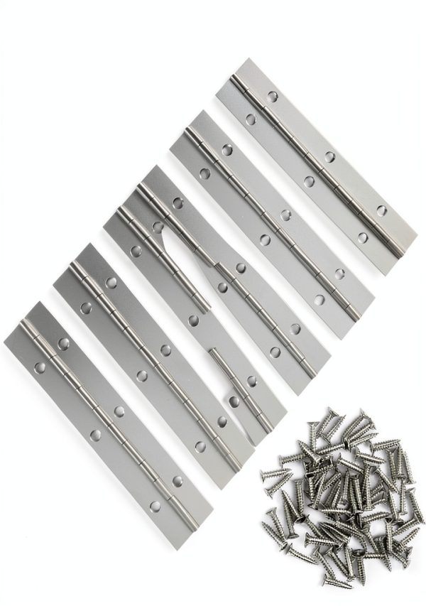 YHNTGB Stainless Steel 6" Piano Hinge Set 6pcs Polished Surface Mount-0