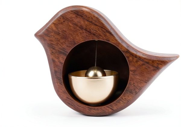 Bell for Door Opening Tookie Magnetic Bird‑Shape Wooden Chime 10x8cm-5