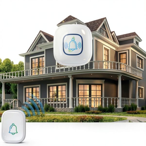 Wireless Doorbell MEISENKAI 1,200ft Range, 5 Volumes, 52 Chimes White-5