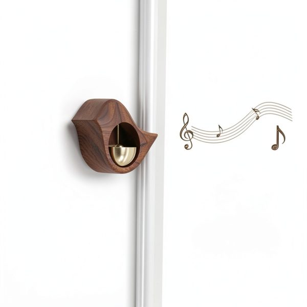 Bell for Door Opening Tookie Magnetic Bird‑Shape Wooden Chime 10x8cm-2
