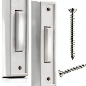 Door Bell Button 2Pack White LED Wired Push Buttons by Pretwad-0