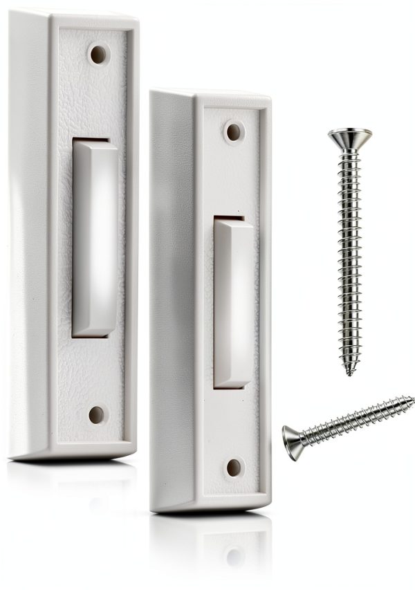 Door Bell Button 2Pack White LED Wired Push Buttons by Pretwad-0