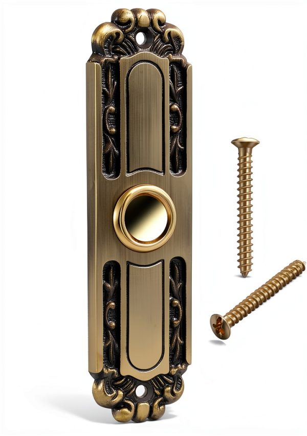 Lighted Metal Doorbell Push Button Dreyoo Retro Bronze Heavy-Duty-0