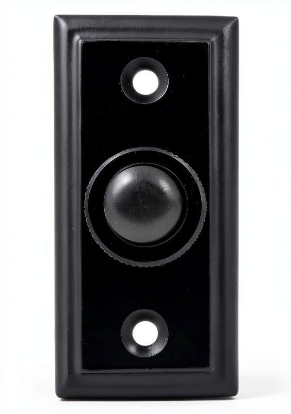 A29 Black Powder Coated Wired Doorbell Button 2.5" x 1.125" Cast Iron-0