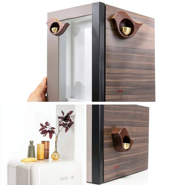 Bell for Door Opening Tookie Magnetic Bird‑Shape Wooden Chime 10x8cm-1