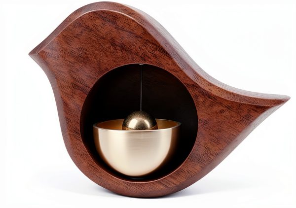 Bell for Door Opening Tookie Magnetic Bird‑Shape Wooden Chime 10x8cm-0