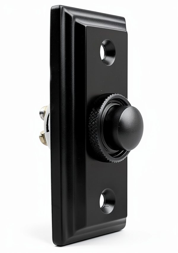 A29 Black Powder Coated Wired Doorbell Button 2.5" x 1.125" Cast Iron-2