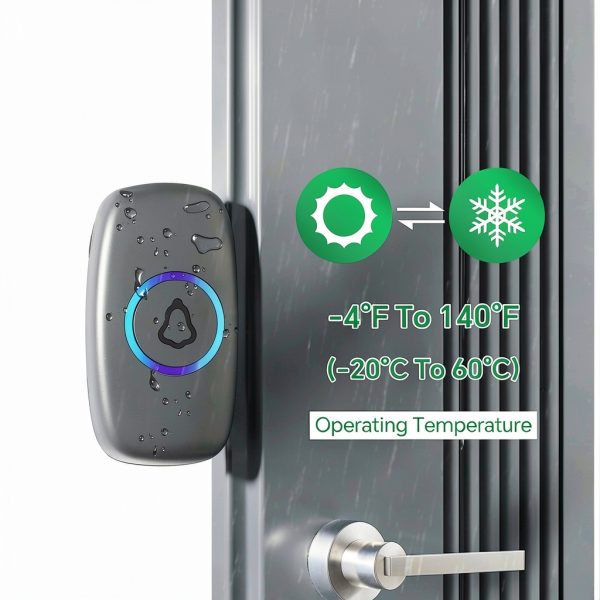 Wireless Doorbell Irrespek Push Button Waterproof 1000ft Range-2