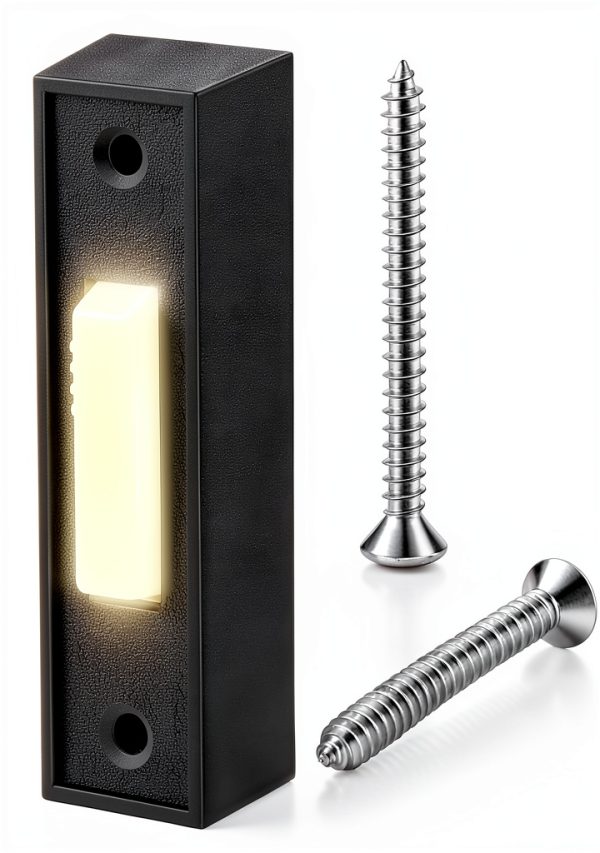 Lighted Doorbell Button Fiada Opener Switch with LED Light – Black-0