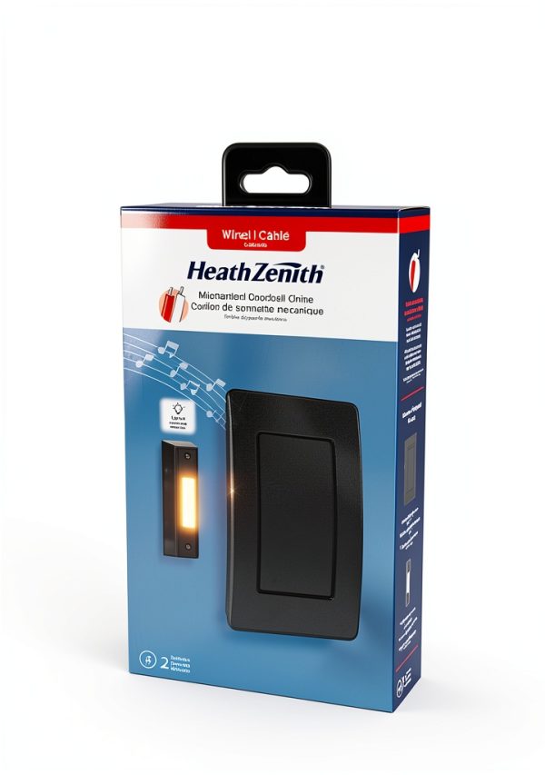 Heath Zenith Wired Doorbell Chime Kit 2 Melody Illuminated Button-9