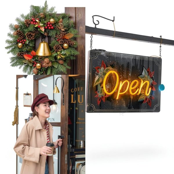 Retro Doorbell, Traditional Metal Shopkeepers Bell, Home Office Retail Store Door Hanging Bell Dog Training Bell Ring Bell for Door Opening,Remind You Customer Coming-2